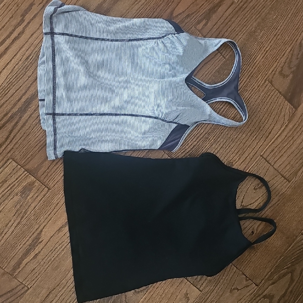 Lululemon Two Racerback Tank Tops - Black and Gray